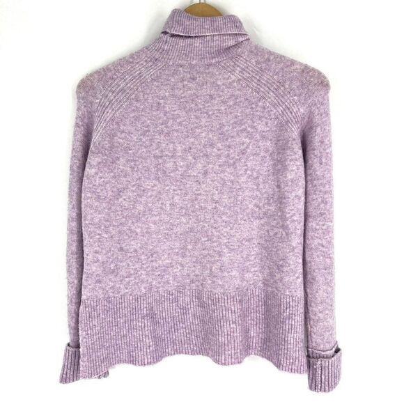 J Crew Sweater Size XS Womens Purple Side Slit Turtleneck Supersoft Yarn Knit - Picture 4 of 8
